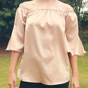 Rue 21 Gold Off-The-Shoulder Top